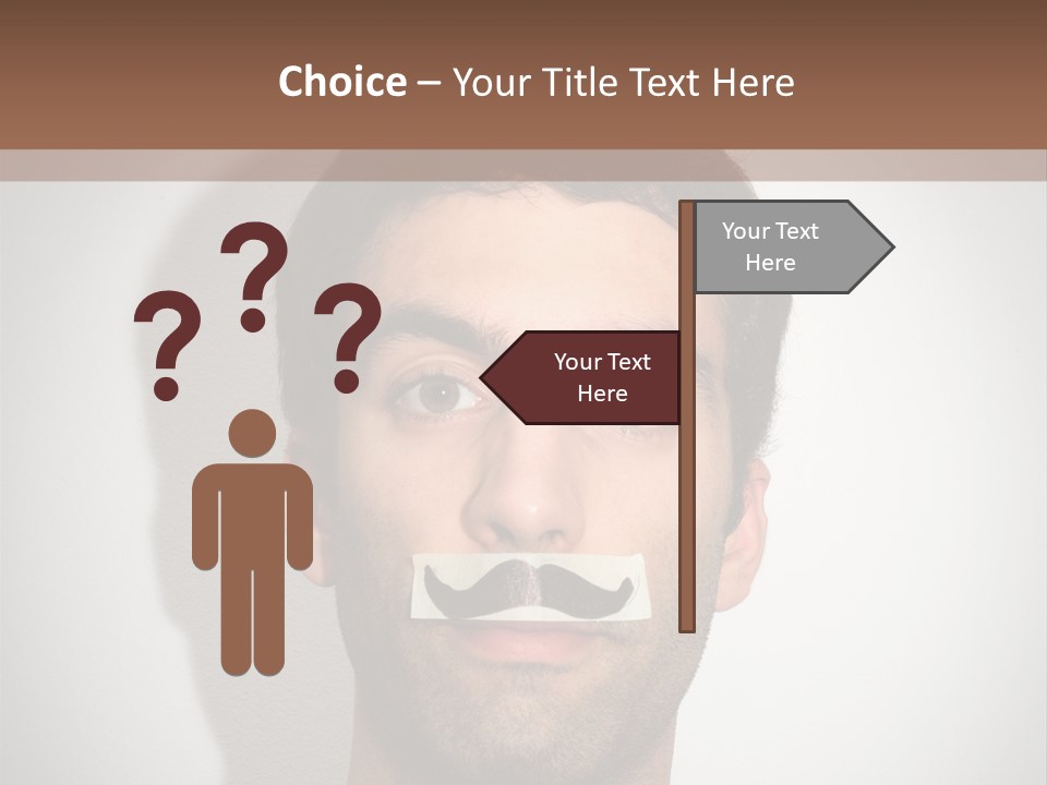 Portrait Mustache Boy PowerPoint Template