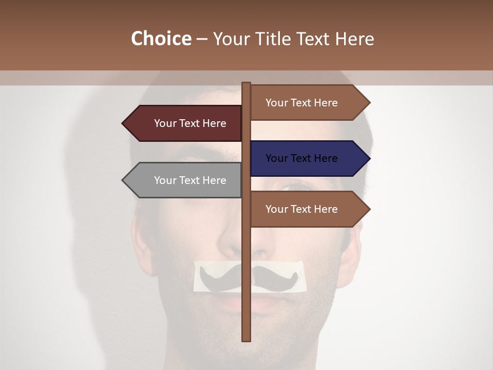 Portrait Mustache Boy PowerPoint Template