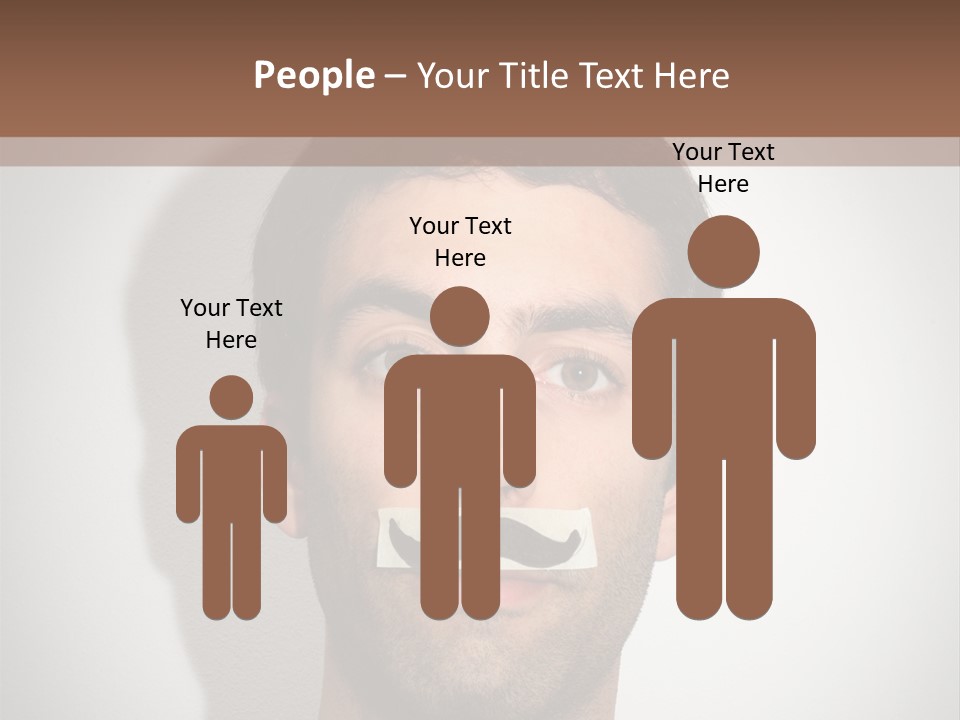 Portrait Mustache Boy PowerPoint Template