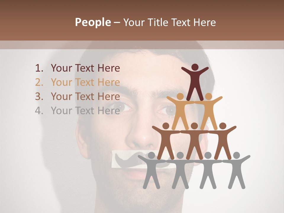 Portrait Mustache Boy PowerPoint Template