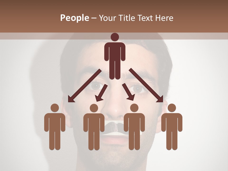 Portrait Mustache Boy PowerPoint Template