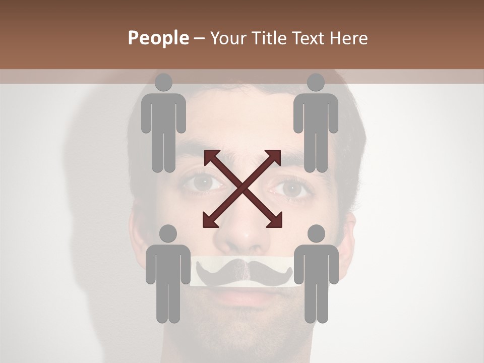Portrait Mustache Boy PowerPoint Template