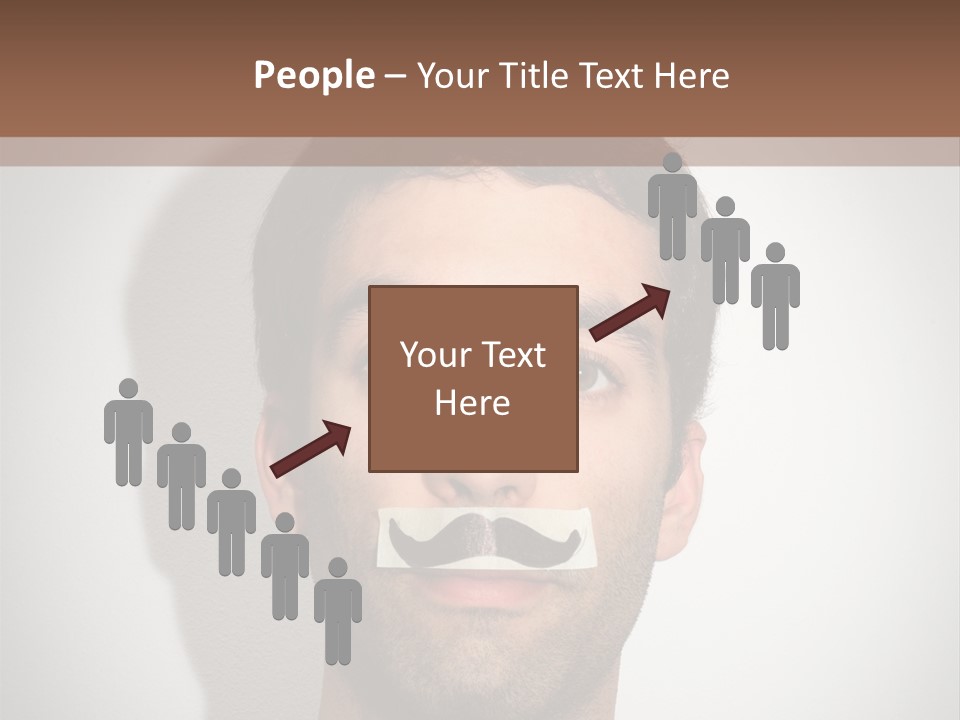 Portrait Mustache Boy PowerPoint Template