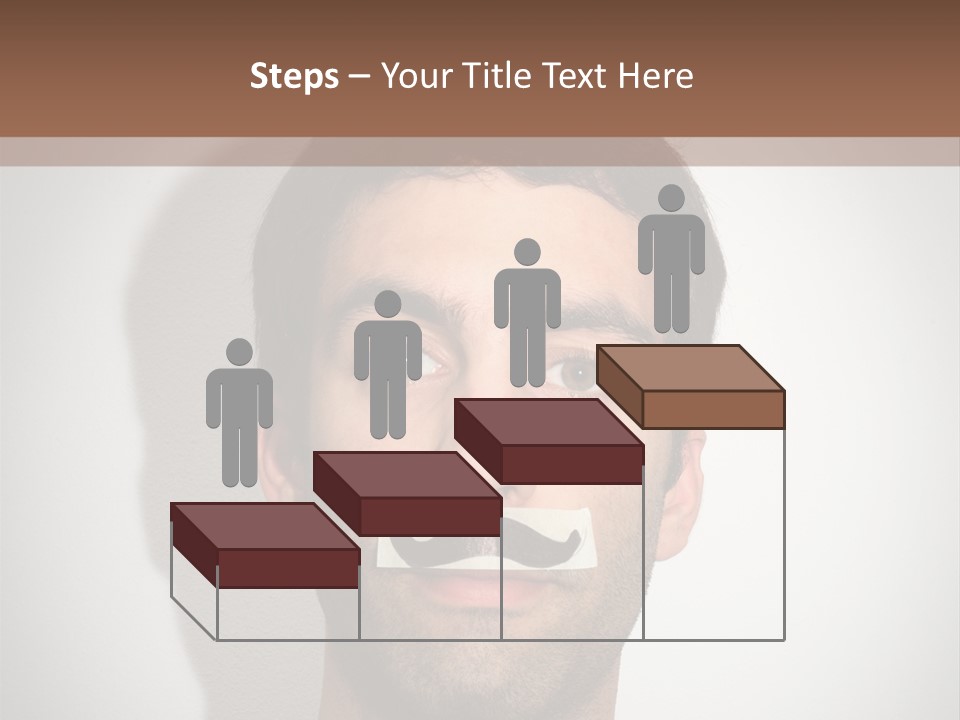 Portrait Mustache Boy PowerPoint Template