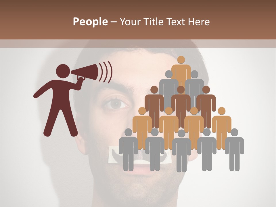 Portrait Mustache Boy PowerPoint Template