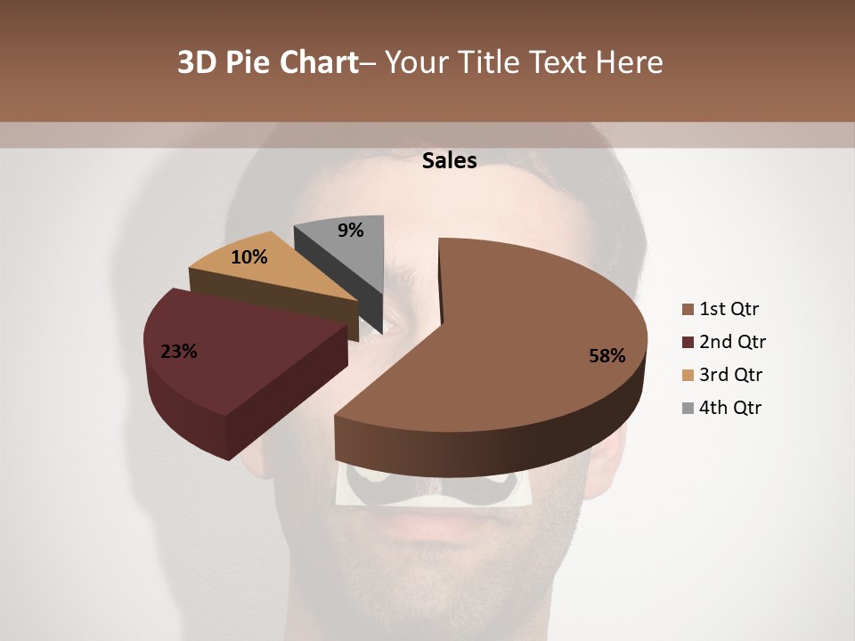 Portrait Mustache Boy PowerPoint Template