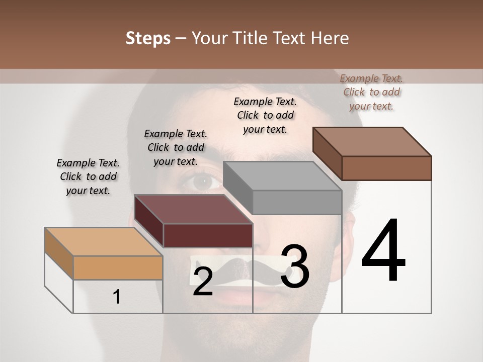 Portrait Mustache Boy PowerPoint Template