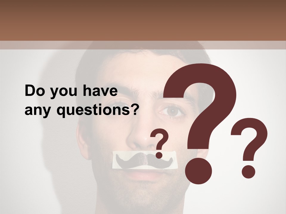 Portrait Mustache Boy PowerPoint Template