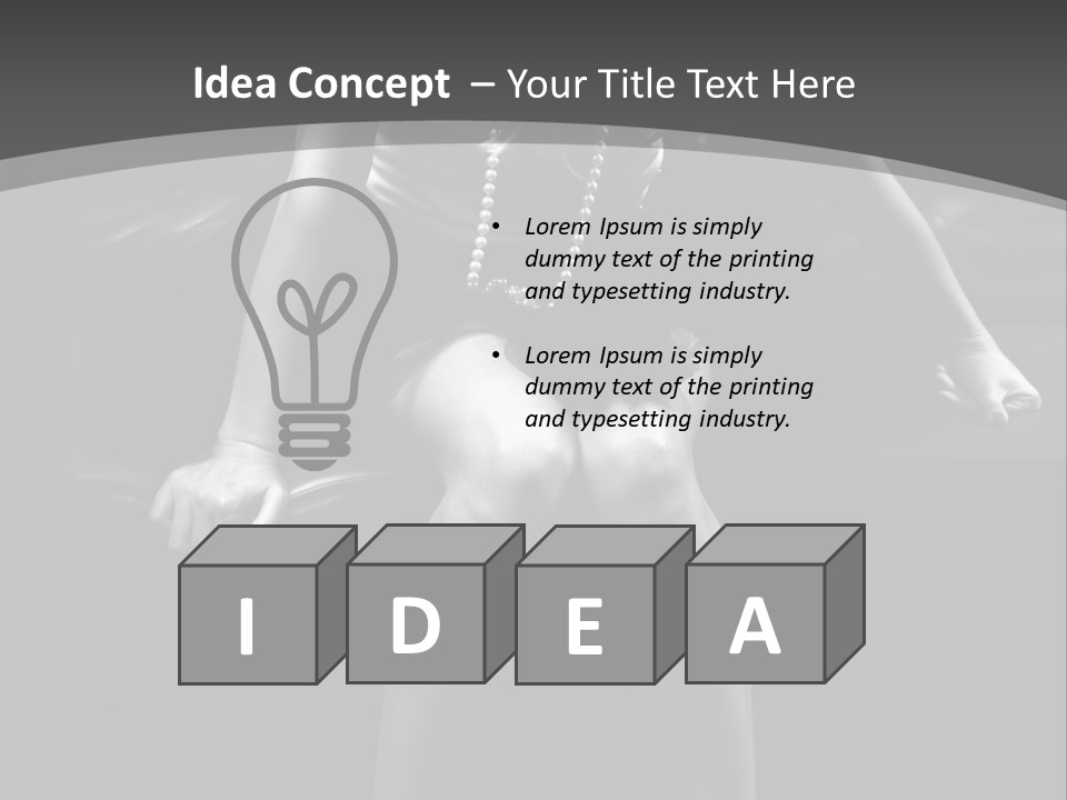 A Woman Sitting On A Couch In A Black And White Photo PowerPoint Template