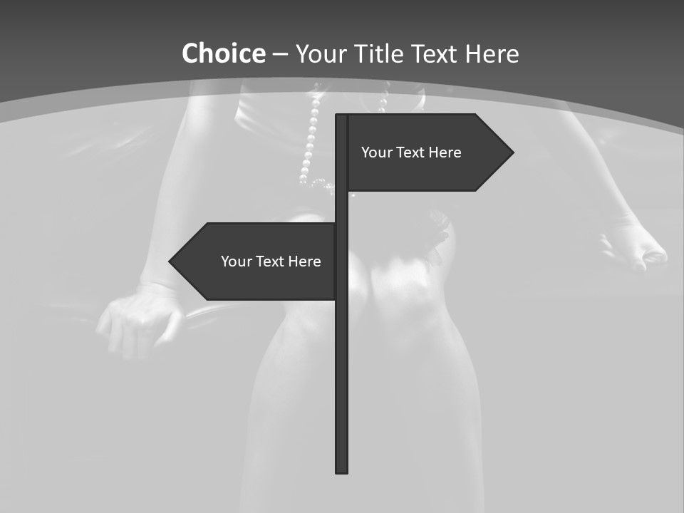 A Woman Sitting On A Couch In A Black And White Photo PowerPoint Template