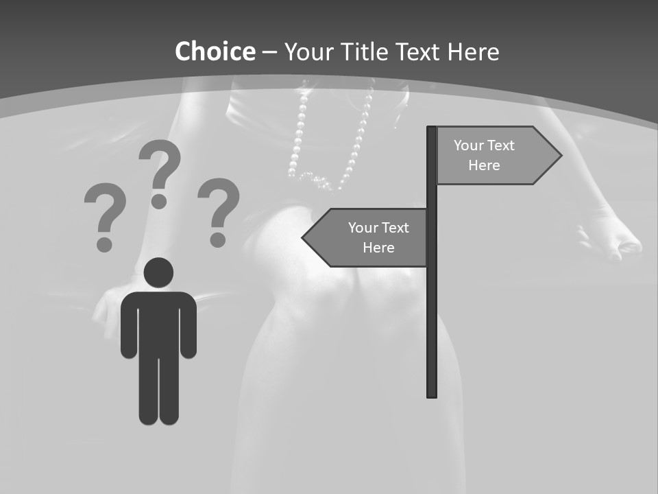 A Woman Sitting On A Couch In A Black And White Photo PowerPoint Template