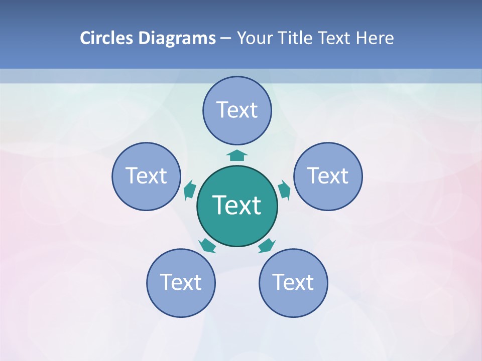 A Blue And Pink Background With Circles PowerPoint Template