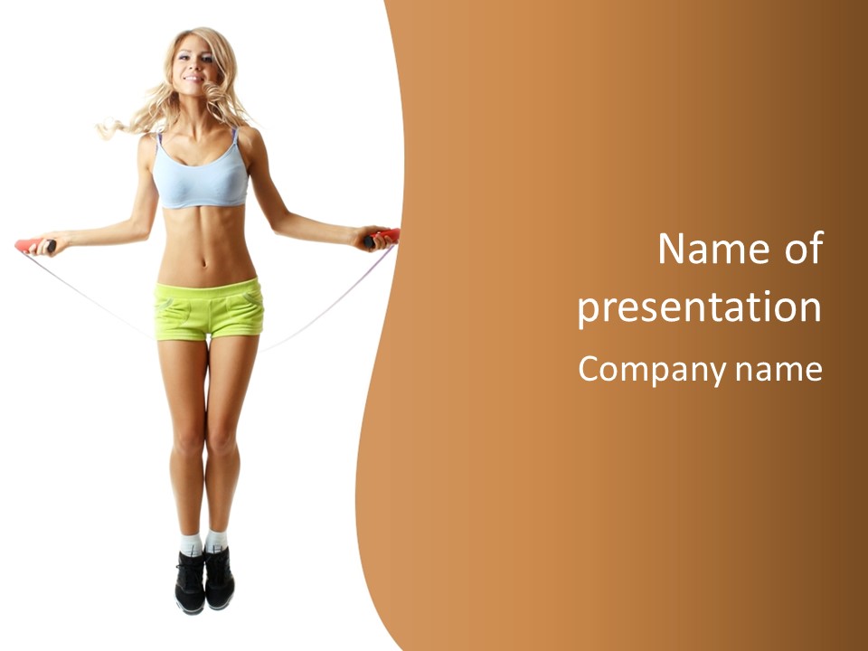 A Woman Is Holding A Skipping Rope In Her Hands PowerPoint Template