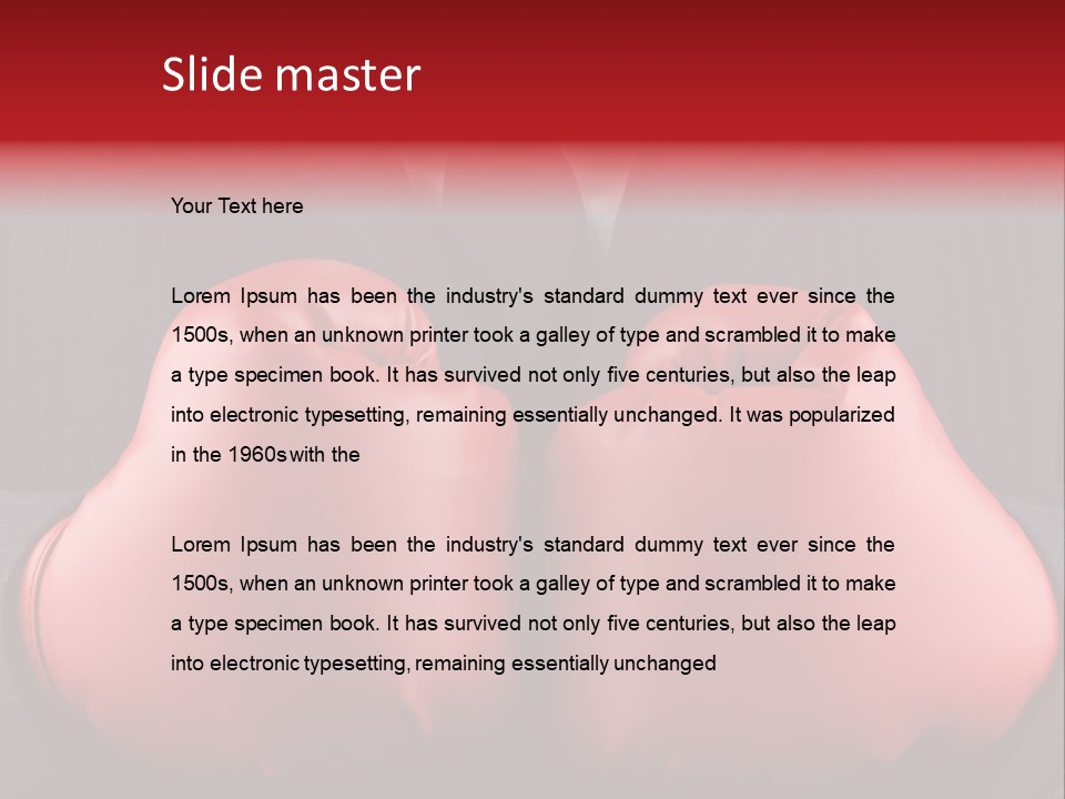 A Man In A Suit With Boxing Gloves On His Chest PowerPoint Template