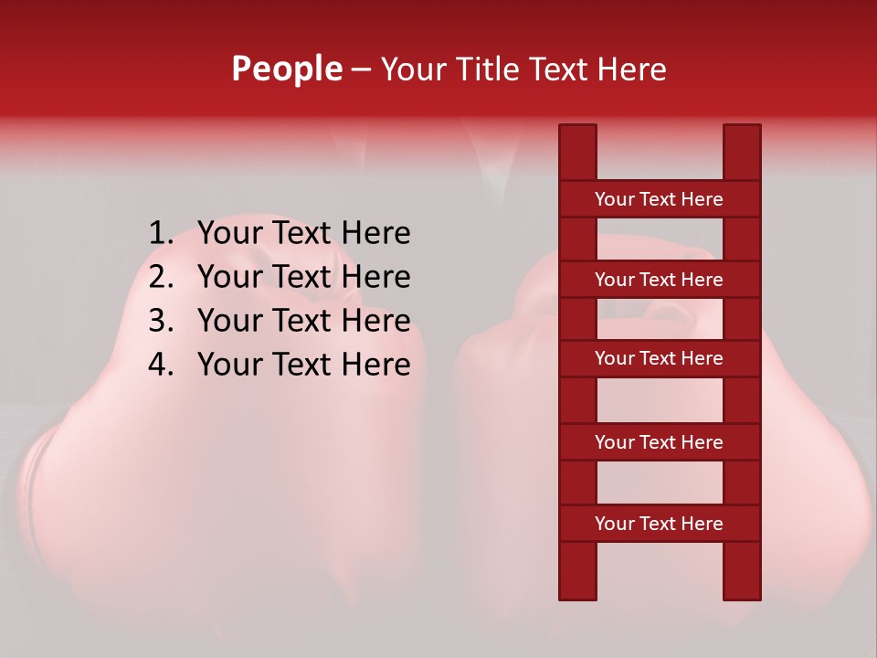 A Man In A Suit With Boxing Gloves On His Chest PowerPoint Template