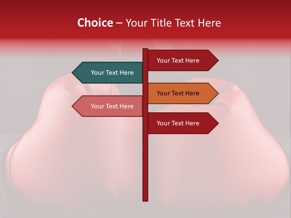 A Man In A Suit With Boxing Gloves On His Chest PowerPoint Template