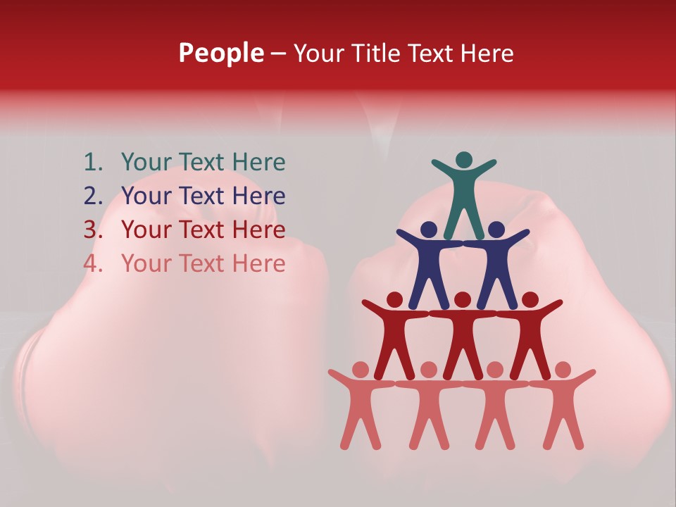 A Man In A Suit With Boxing Gloves On His Chest PowerPoint Template