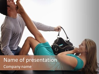 Feet Purse Knockout PowerPoint Template