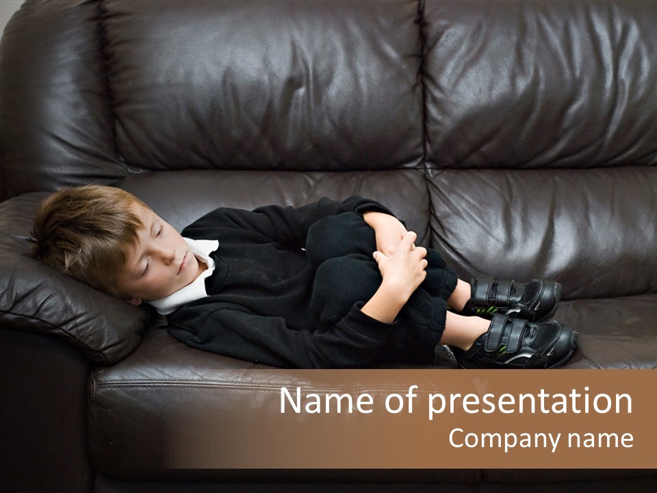 Boy Uncertain Bullied PowerPoint Template