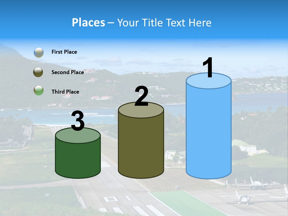 St Barth Airplane Runway PowerPoint Template
