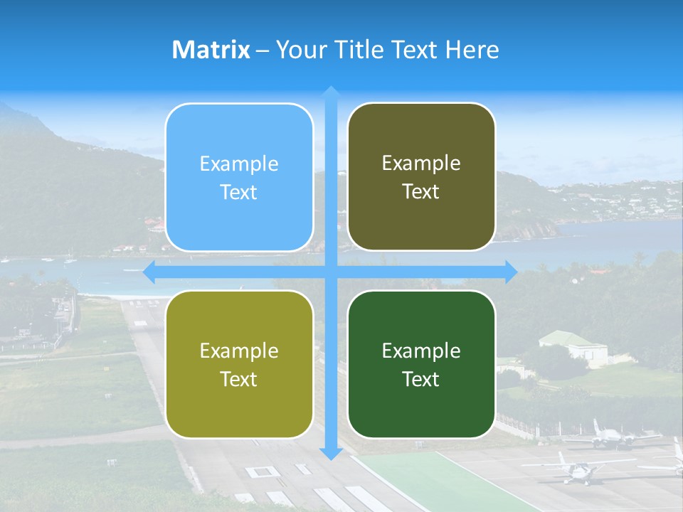 St Barth Airplane Runway PowerPoint Template