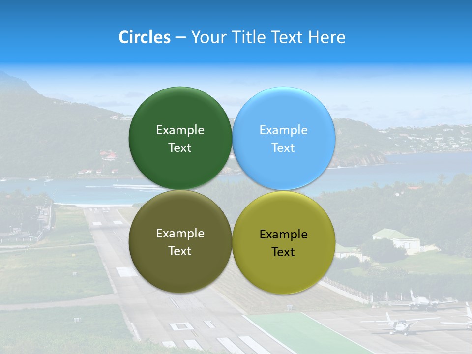 St Barth Airplane Runway PowerPoint Template