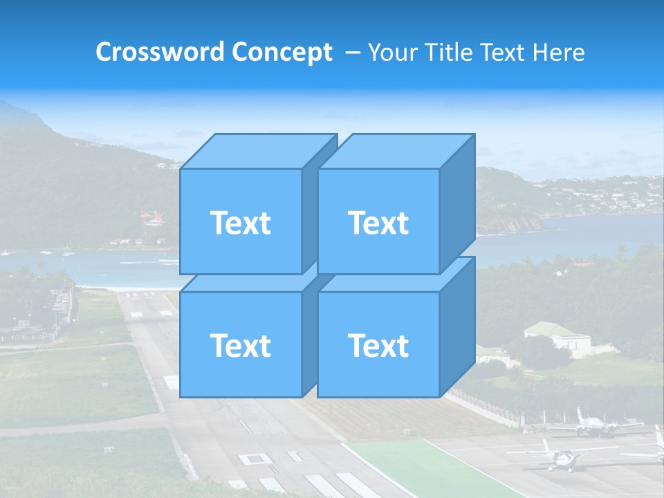 St Barth Airplane Runway PowerPoint Template