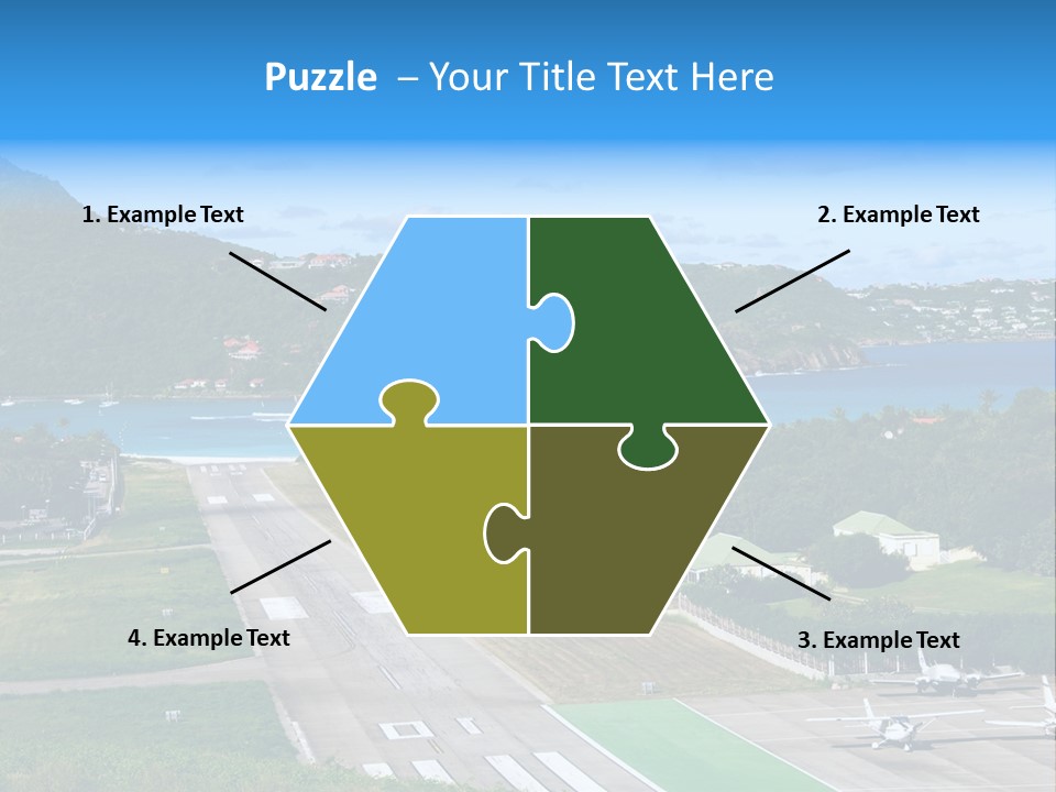 St Barth Airplane Runway PowerPoint Template