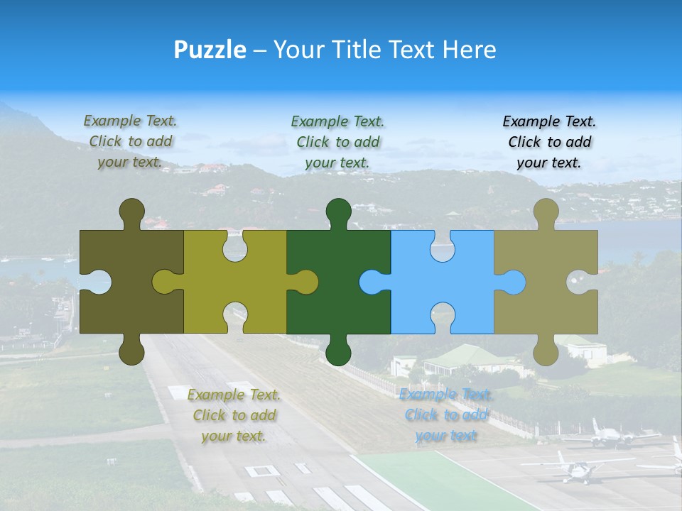 St Barth Airplane Runway PowerPoint Template