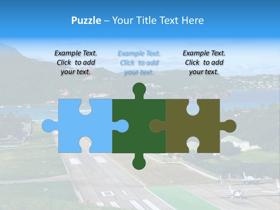 St Barth Airplane Runway PowerPoint Template
