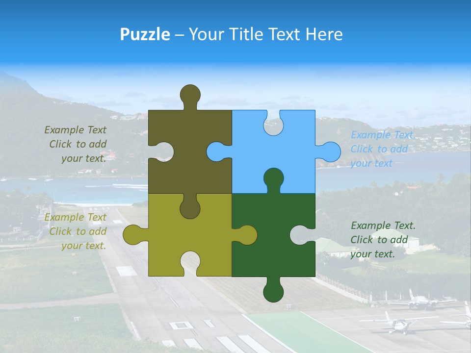 St Barth Airplane Runway PowerPoint Template