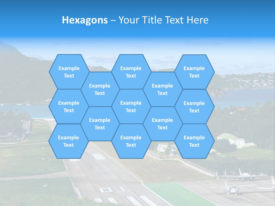 St Barth Airplane Runway PowerPoint Template