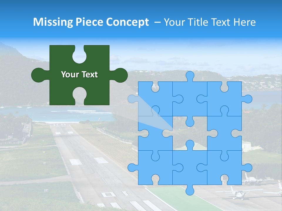 St Barth Airplane Runway PowerPoint Template