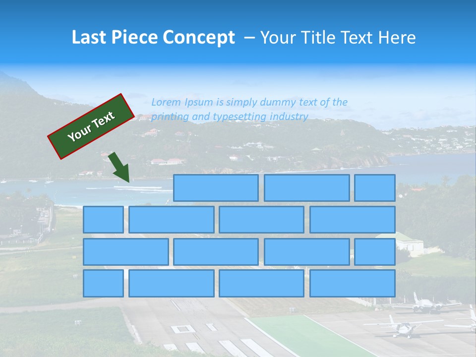 St Barth Airplane Runway PowerPoint Template
