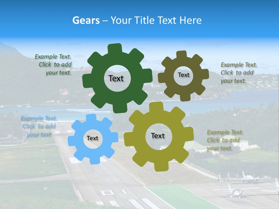 St Barth Airplane Runway PowerPoint Template