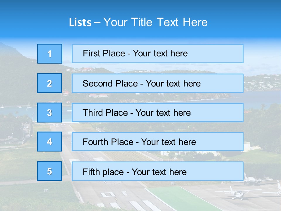 St Barth Airplane Runway PowerPoint Template