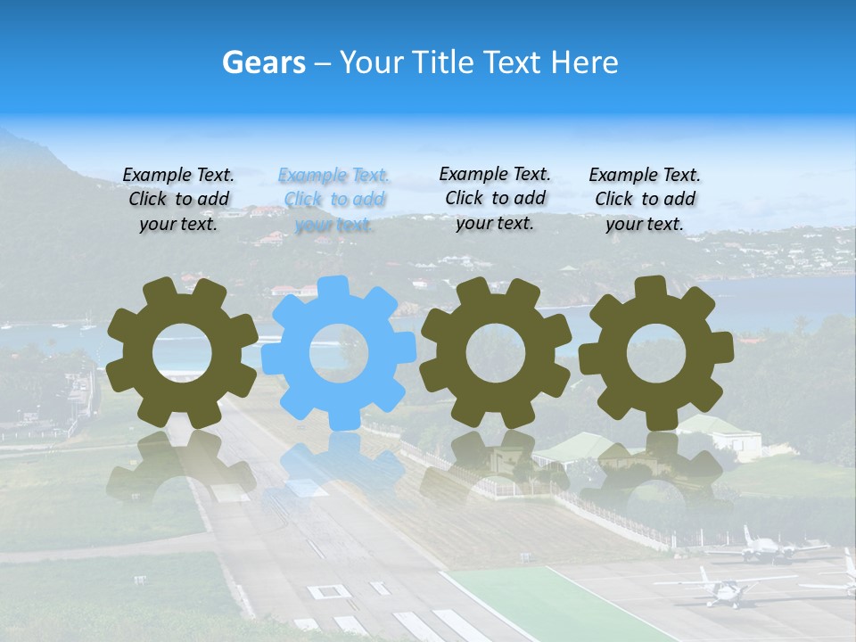 St Barth Airplane Runway PowerPoint Template