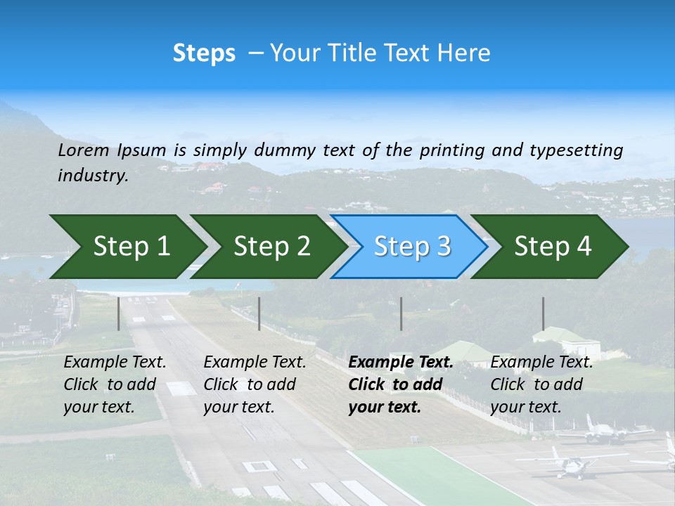 St Barth Airplane Runway PowerPoint Template