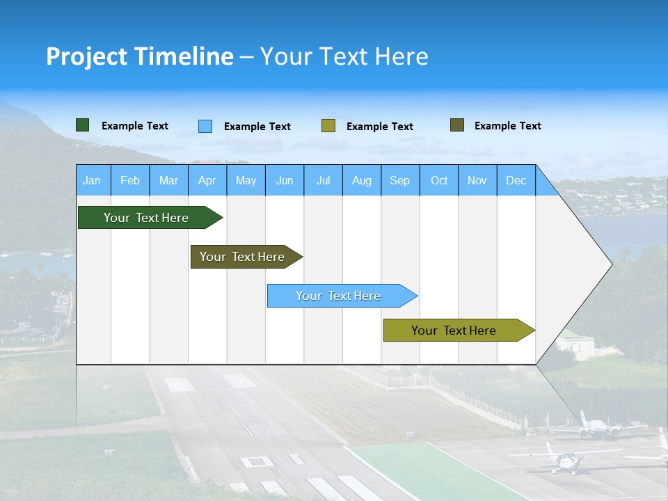 St Barth Airplane Runway PowerPoint Template