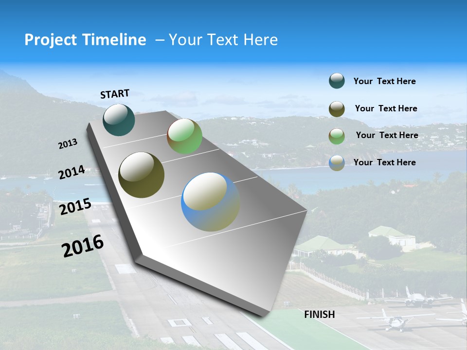 St Barth Airplane Runway PowerPoint Template
