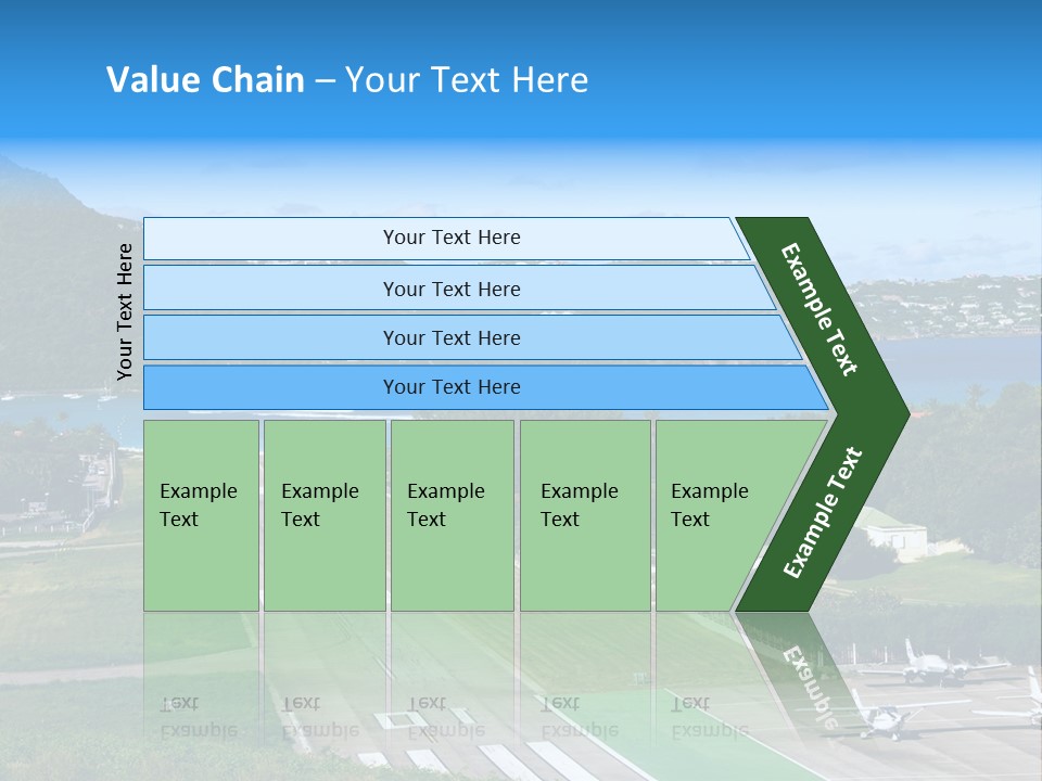 St Barth Airplane Runway PowerPoint Template