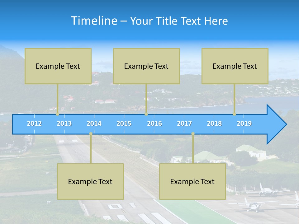 St Barth Airplane Runway PowerPoint Template