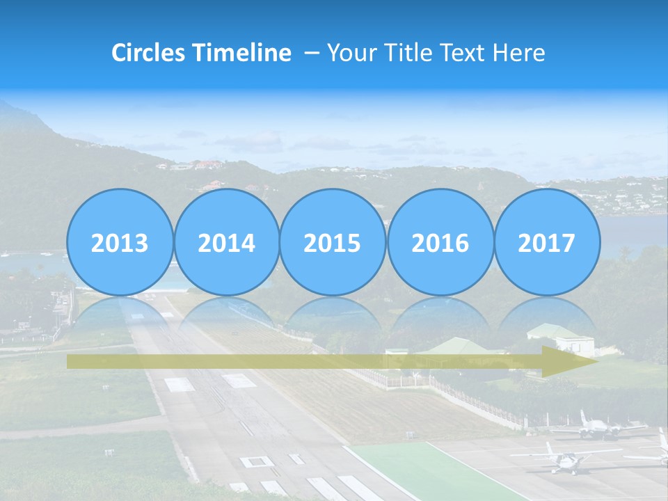 St Barth Airplane Runway PowerPoint Template
