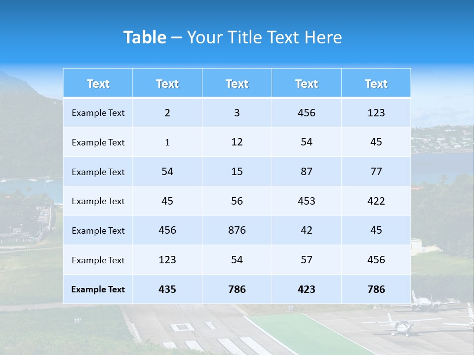 St Barth Airplane Runway PowerPoint Template