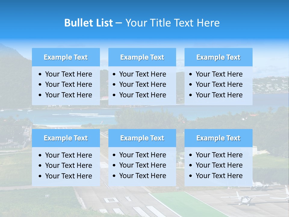 St Barth Airplane Runway PowerPoint Template