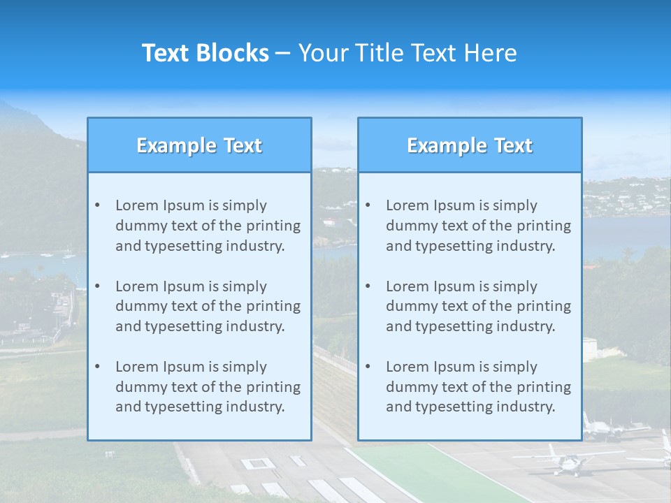 St Barth Airplane Runway PowerPoint Template