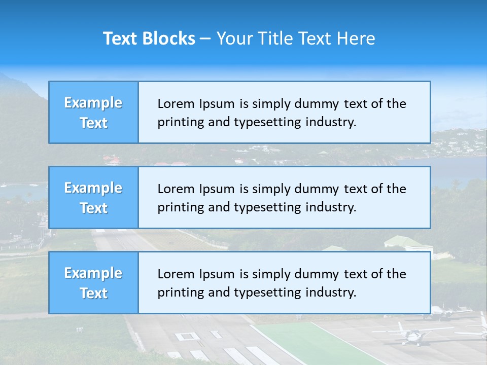 St Barth Airplane Runway PowerPoint Template