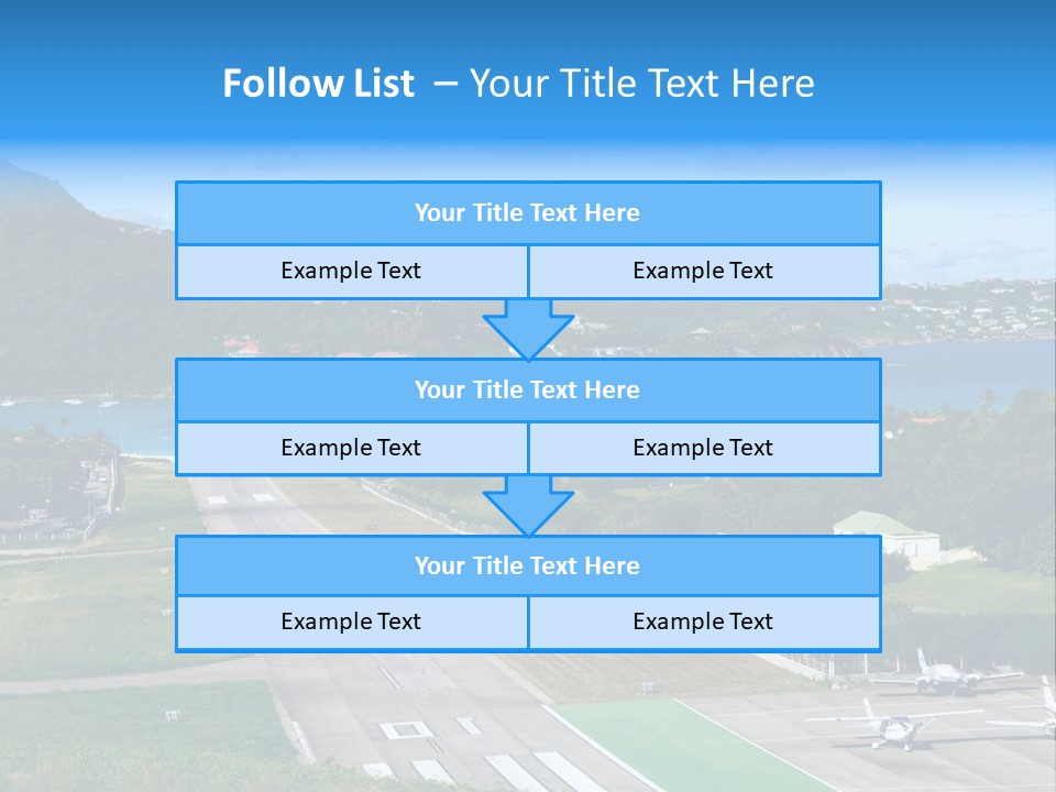St Barth Airplane Runway PowerPoint Template