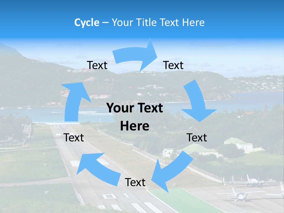 St Barth Airplane Runway PowerPoint Template