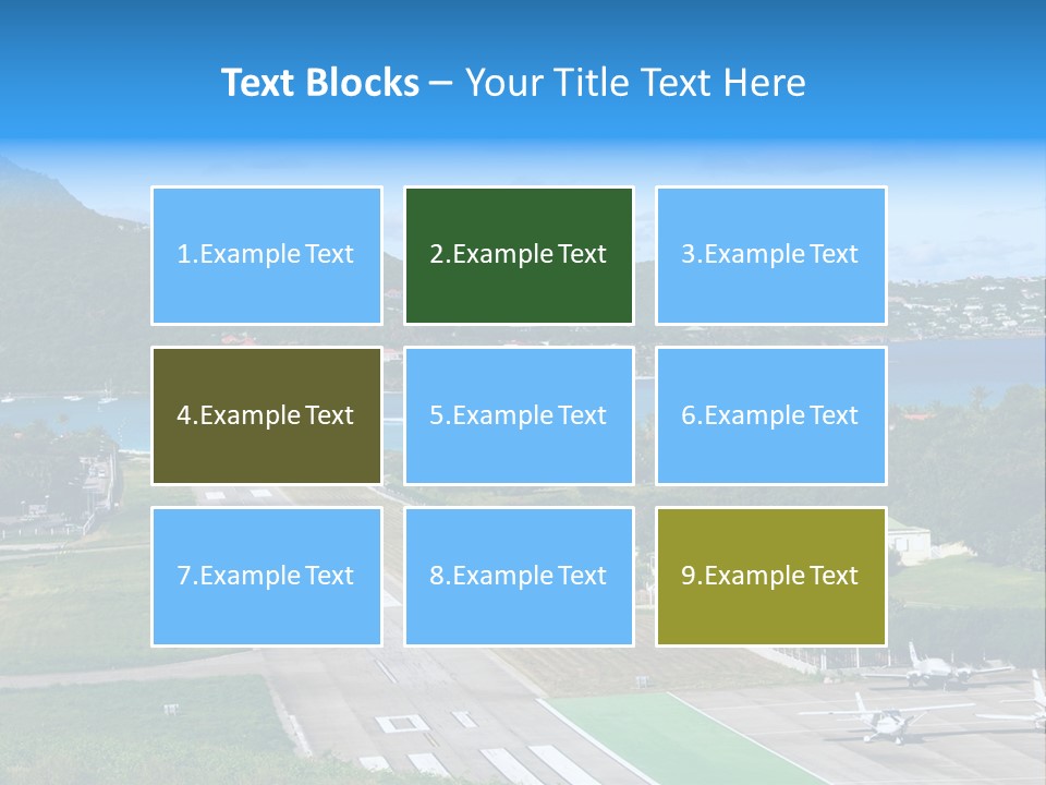 St Barth Airplane Runway PowerPoint Template